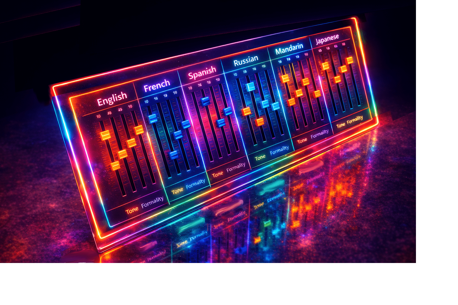 Graphic equaliser image to portray fine-tuning a language