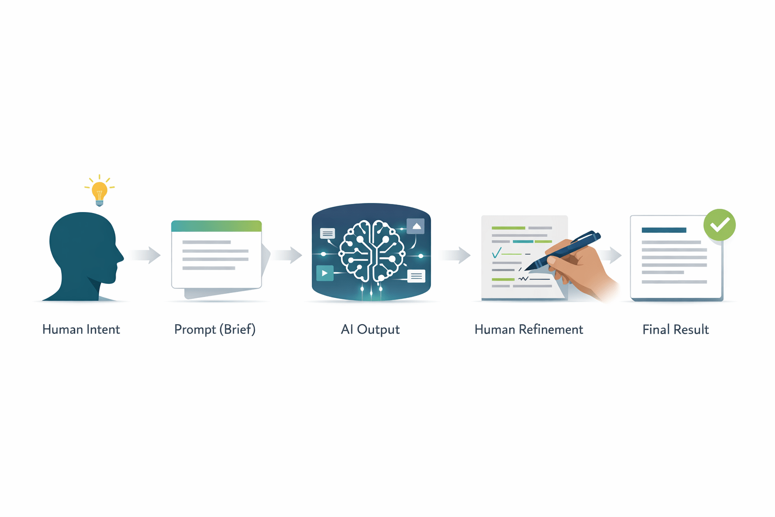 Image showing a basic flow from human intent (source document) through to target document translation